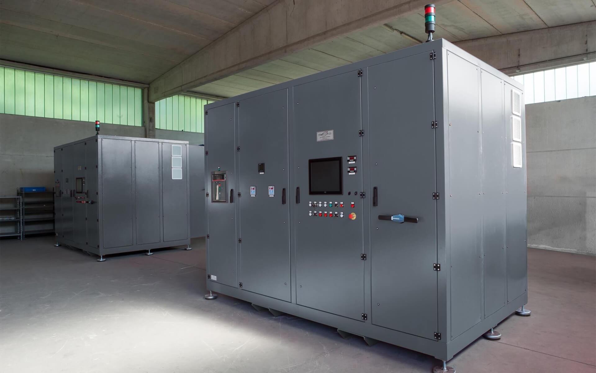 Alimentatori 1280kW – 0- 400Vdc a corrente costante e da 400Vdc a 650Vdc a potenza costante per banco prova